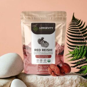 Red Reishi Mushroom Powder 10:1 Extract. Relax, Restore, Rejuvenate (3.5oz / 100g)