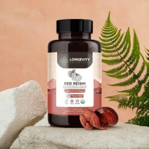 Red Reishi Capsules Mushroom 10:1 Extract (120 count) Relax, Restore, Rejuvenate