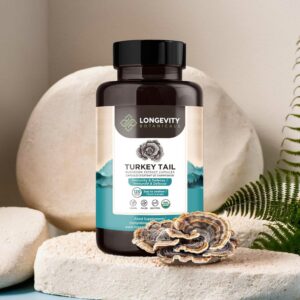Turkey Tail Capsules Mushroom 10:1 Extract (120 Count) Gut & Immune Health Booster